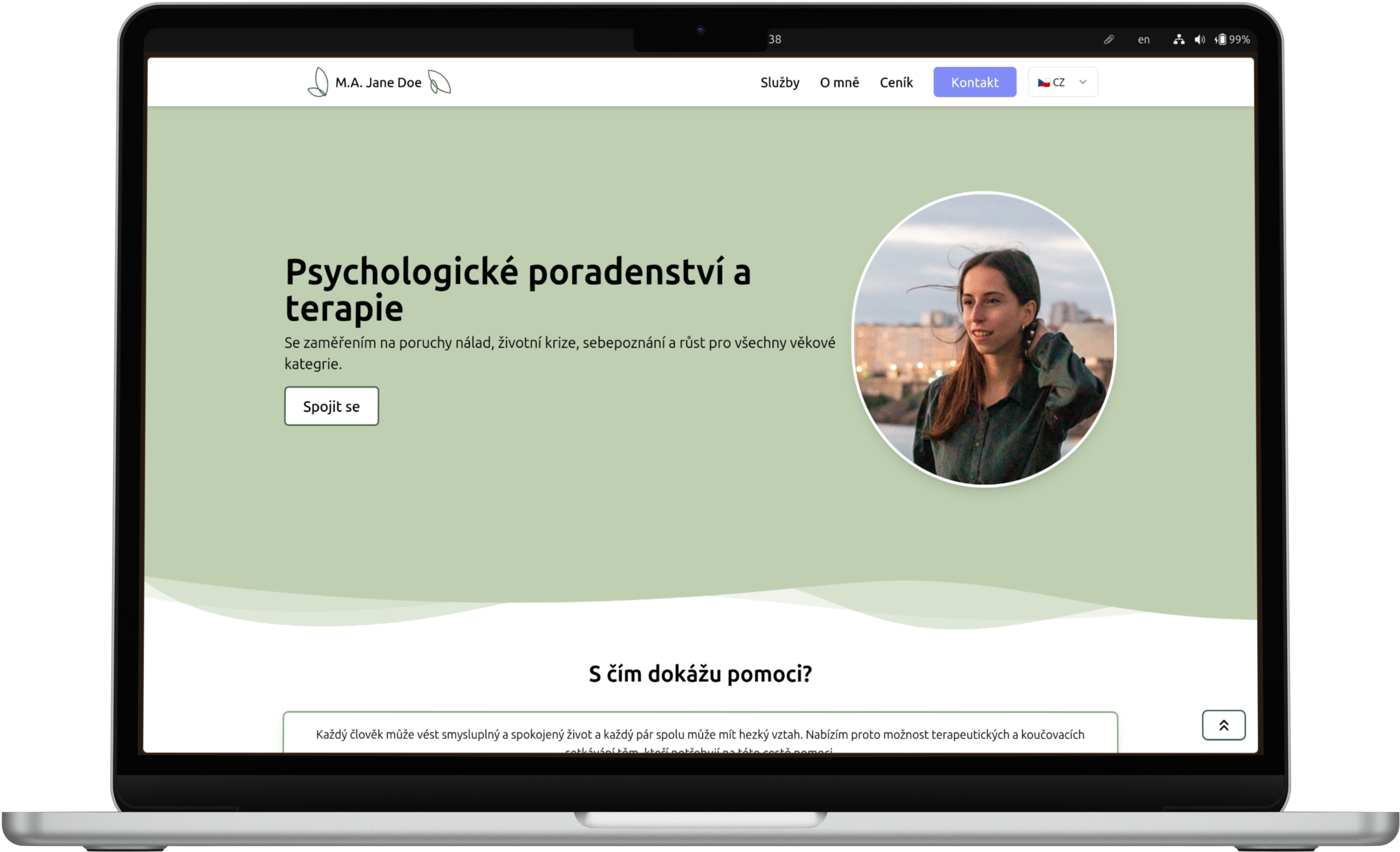 Mgr. Eliška Haladová - náhled na počítači