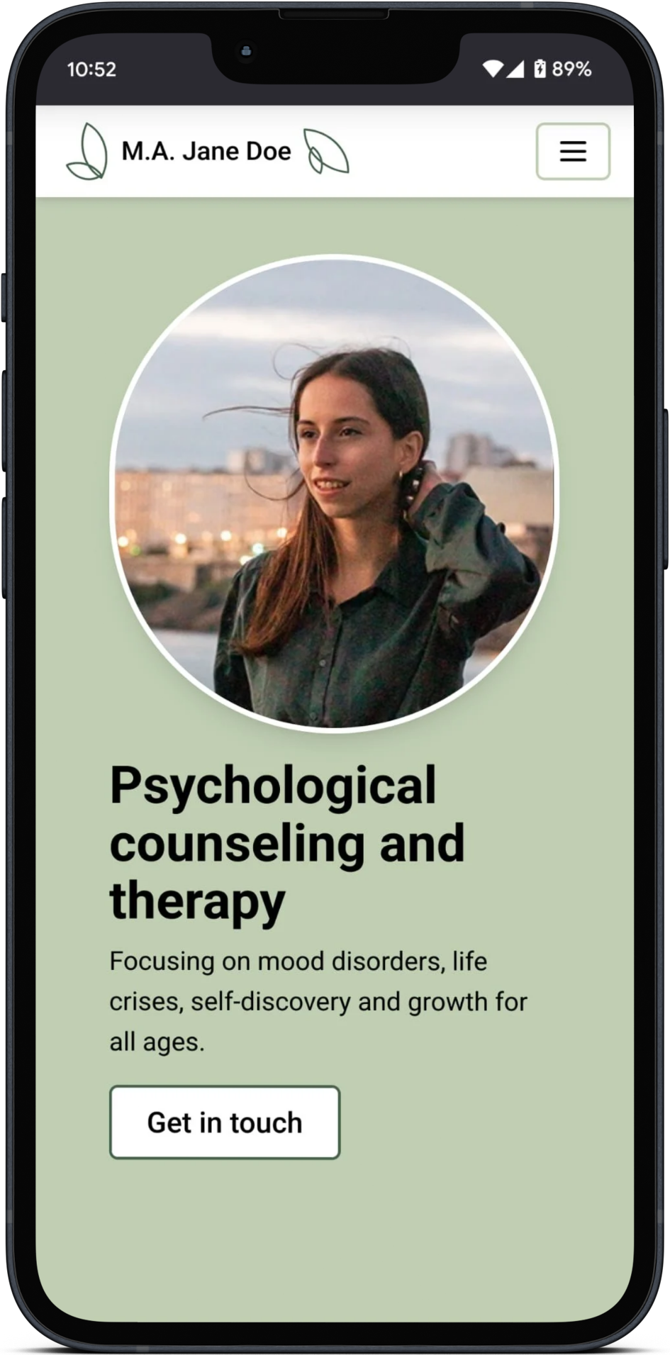 Mgr. Eliška Haladová - náhled na telefonu