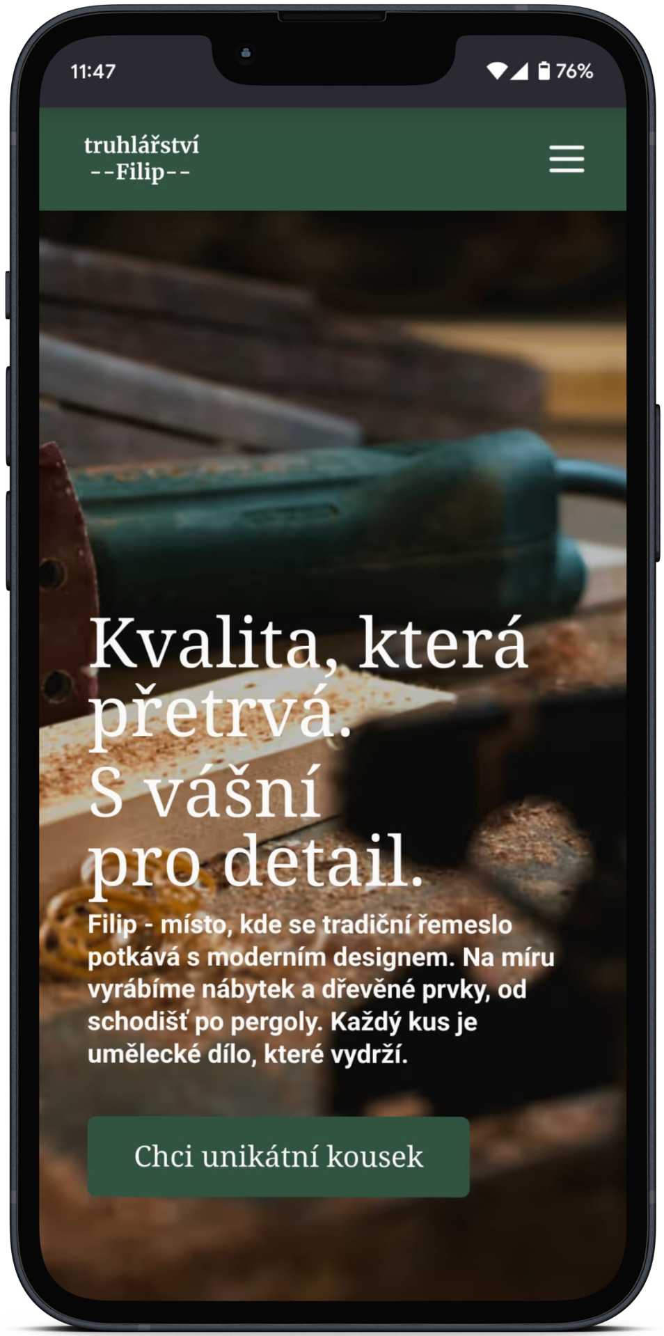 Carpentry Filip - preview on phone